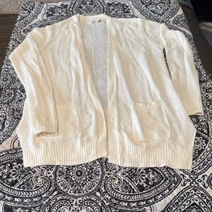 Women's Cream Open-Front Sweater